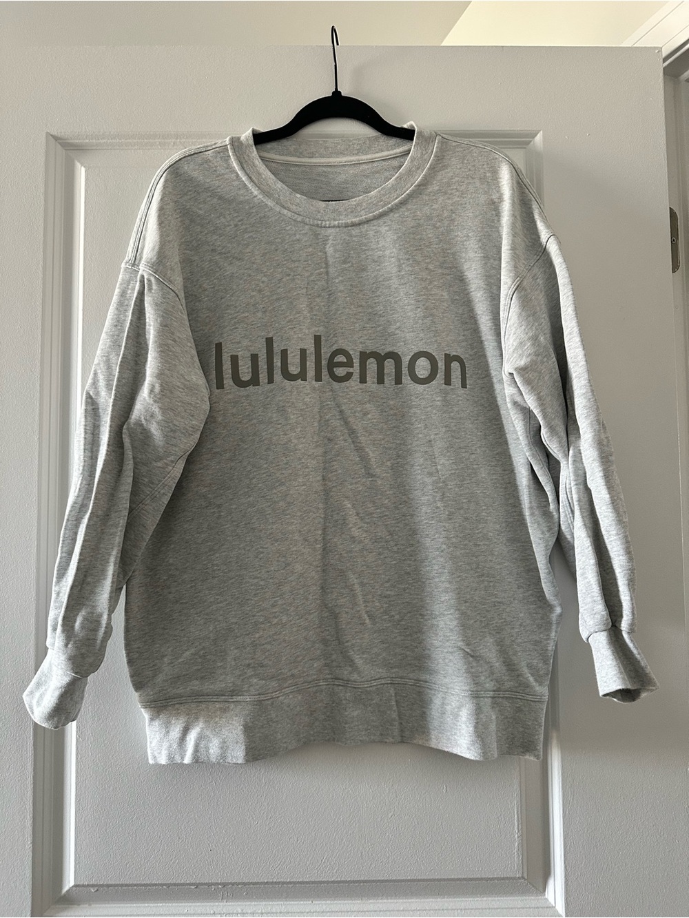 lululemon athletica Light Gray Logo Crewneck Sweatshirt